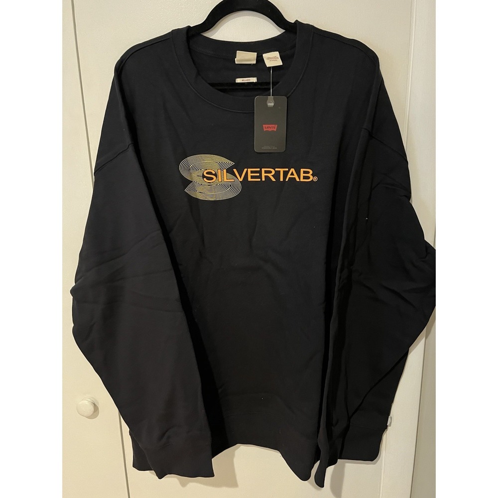 LEVI'S SilverTab Mens 3X‎ Black Crewneck Sweatshirt Retro Vintage Look NWT
